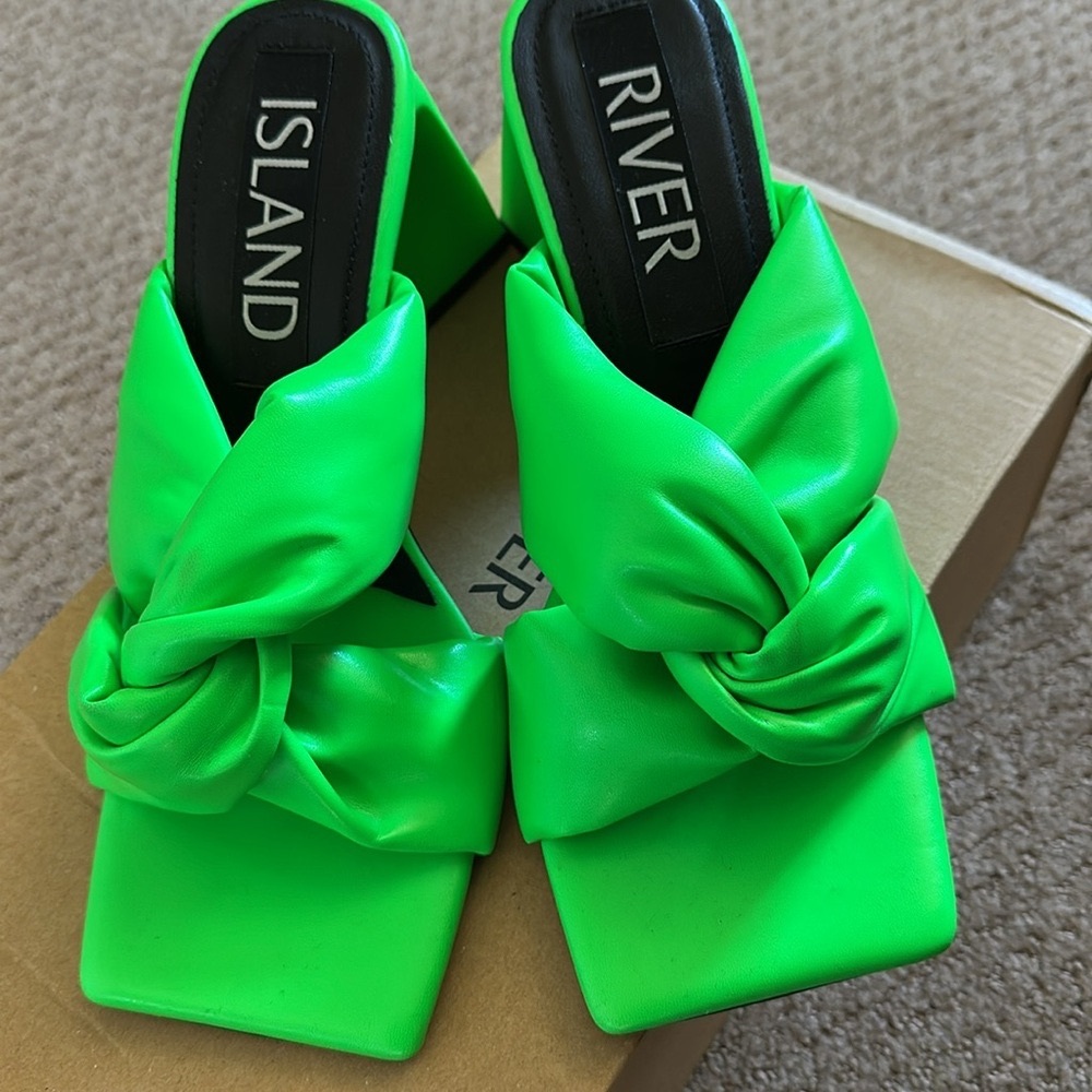 River Island “Jova” Bright Green Mules
